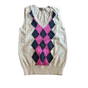 vintage gap y2k argyle preppy sweater vest medium 100% cotton